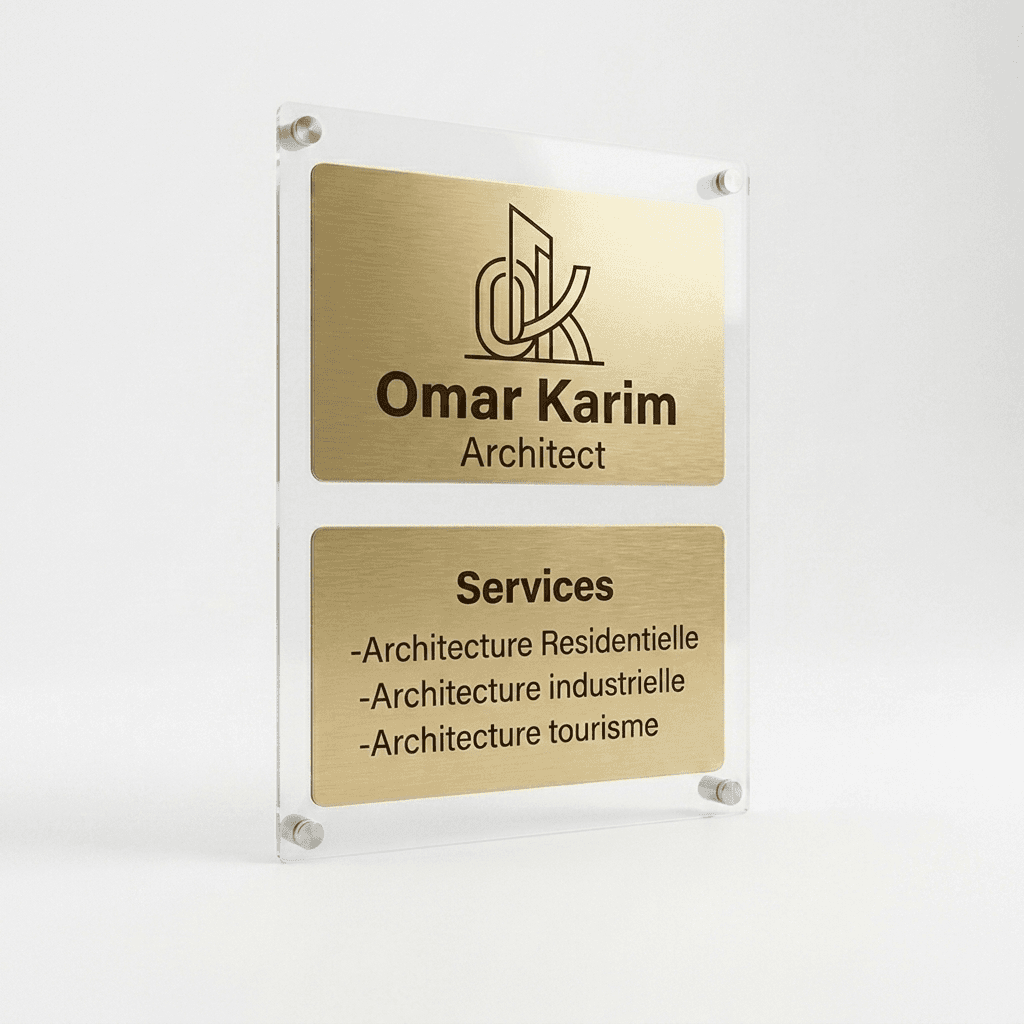 Plaque professionnelle architecte — Design moderne